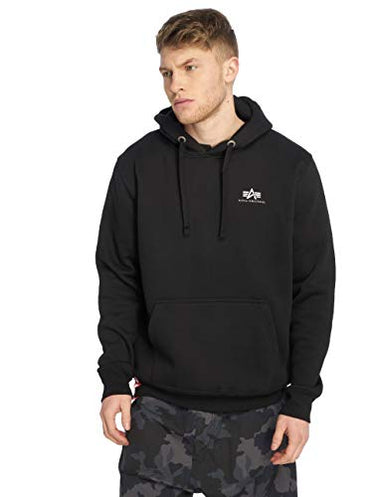 Alpha Industries Herren Basic Hoody Small Logo Kapuzensweat Kapuzenpullover, Grey Heather, im Sale